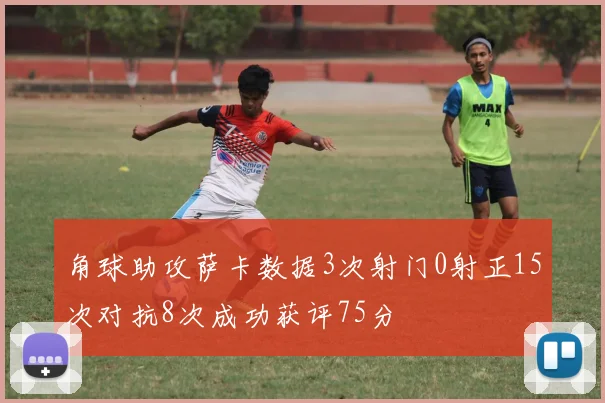 角球助攻萨卡数据3次射门0射正15次对抗8次成功获评75分
